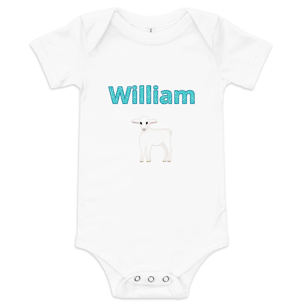 William Personalized Baby short sleeve one piece