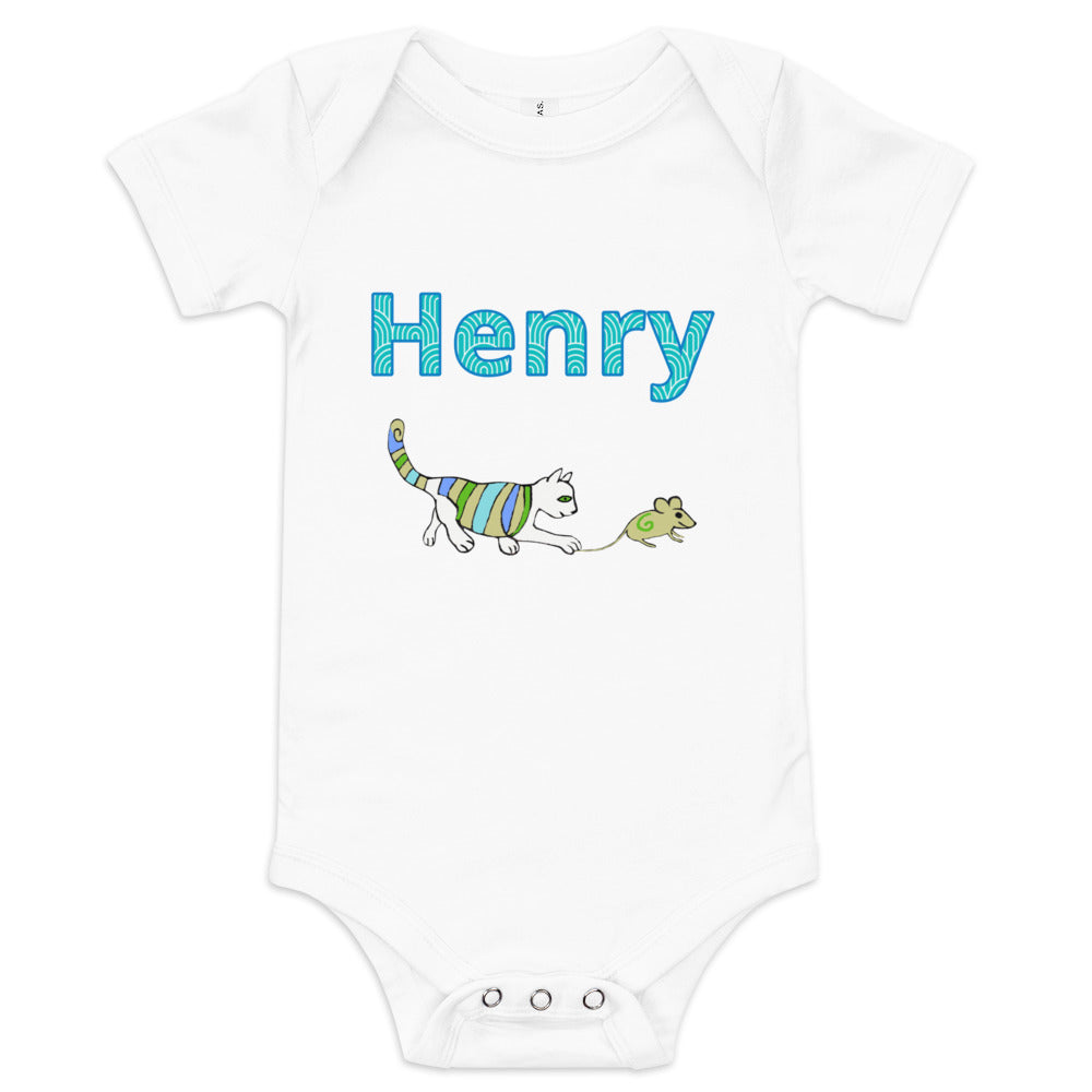 Henry Personalized Baby short sleeve one piece