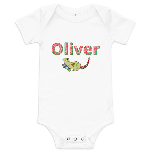 Oliver Personalized Baby short sleeve one piece