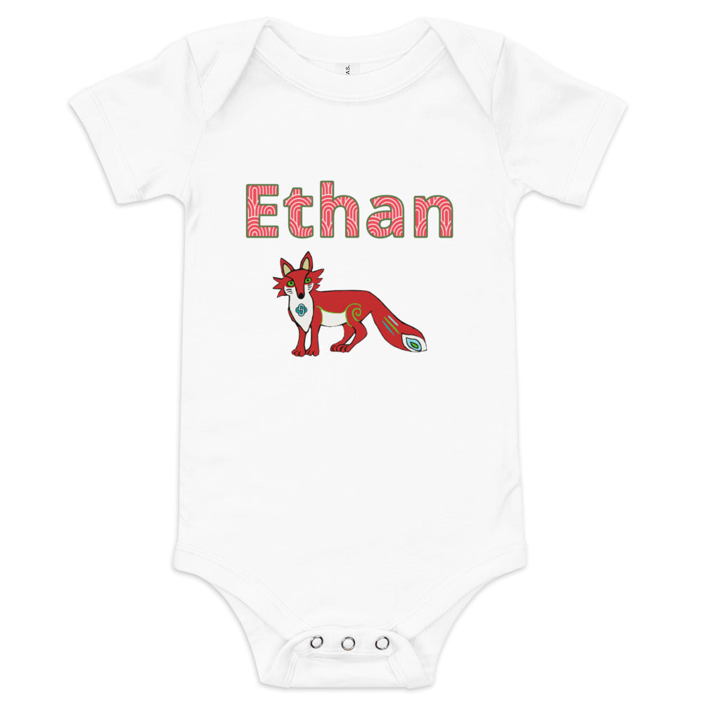 Ethan Personalized Baby short sleeve one piece