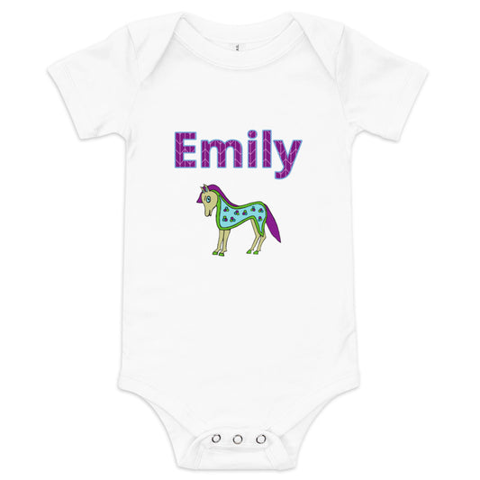 Emily Personalized Baby short sleeve one piece