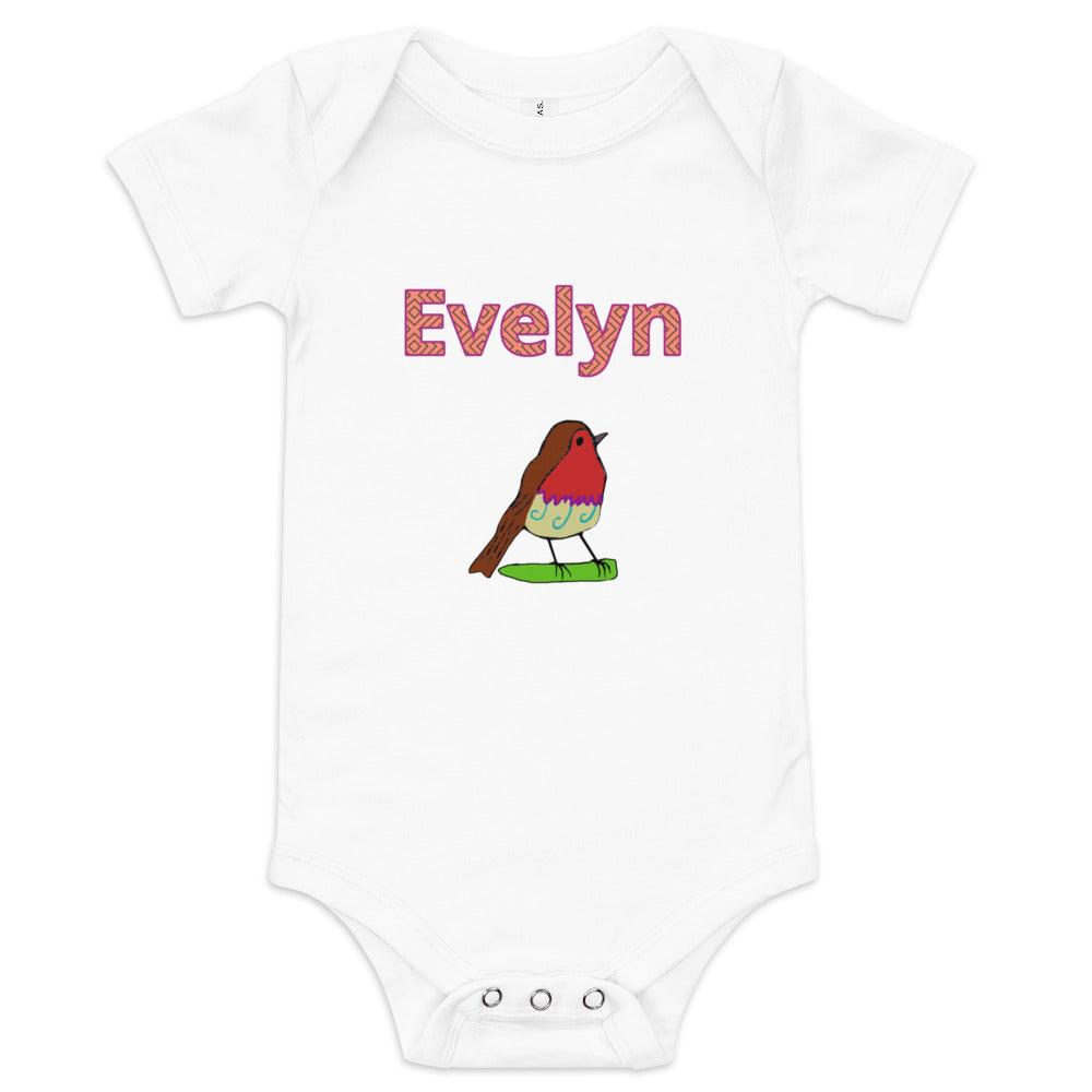 Evelyn Personalized Baby short sleeve one piece