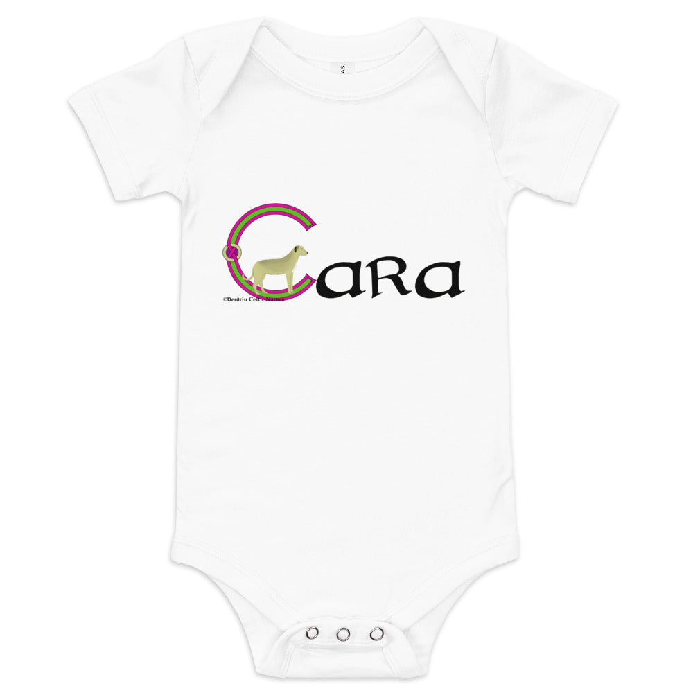 Cara (Kara) - Personalized baby short sleeve one piece with Irish name Cara