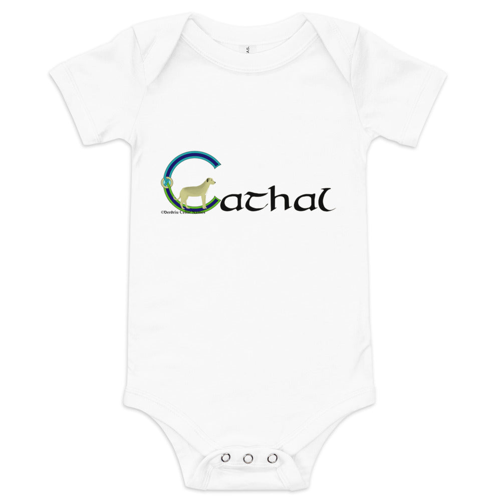 Cathal (Charles) - Personalized baby short sleeve one piece with Irish name Cathal