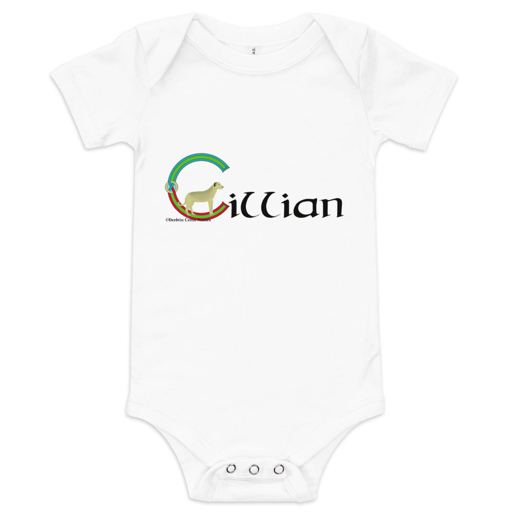 Cillian (Killian) - Personalized baby short sleeve one piece with Irish name Cillian