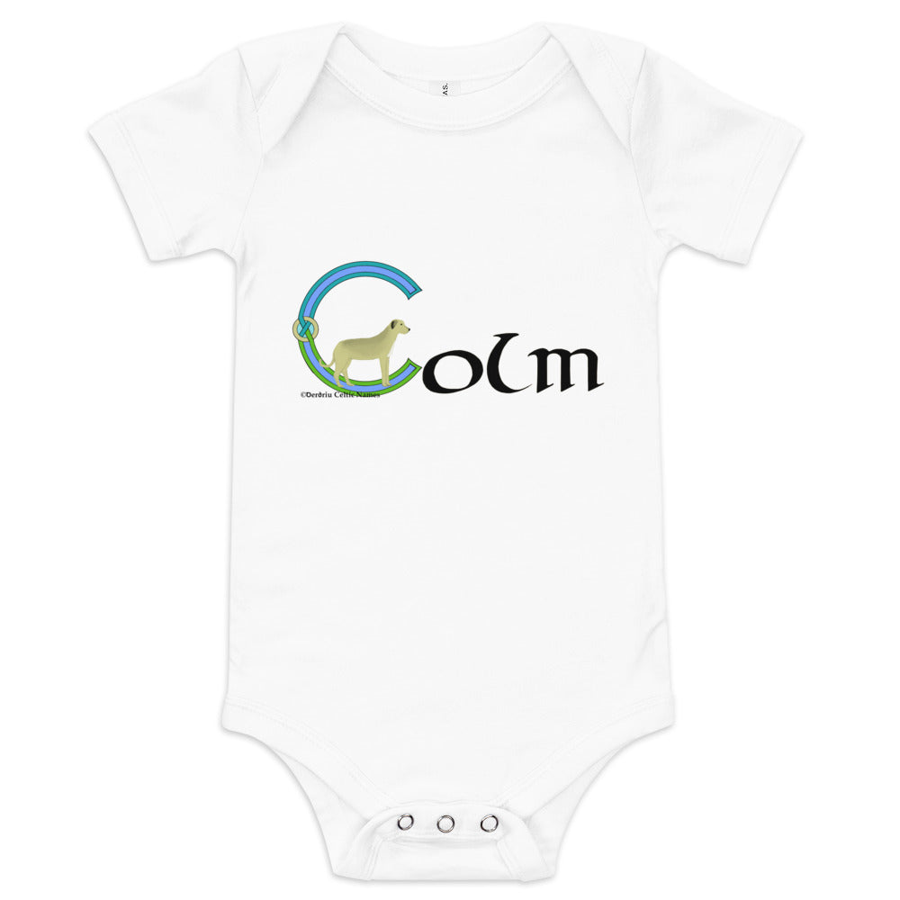 Colm (Jonah) - Personalized baby short sleeve one piece with Irish name Colm