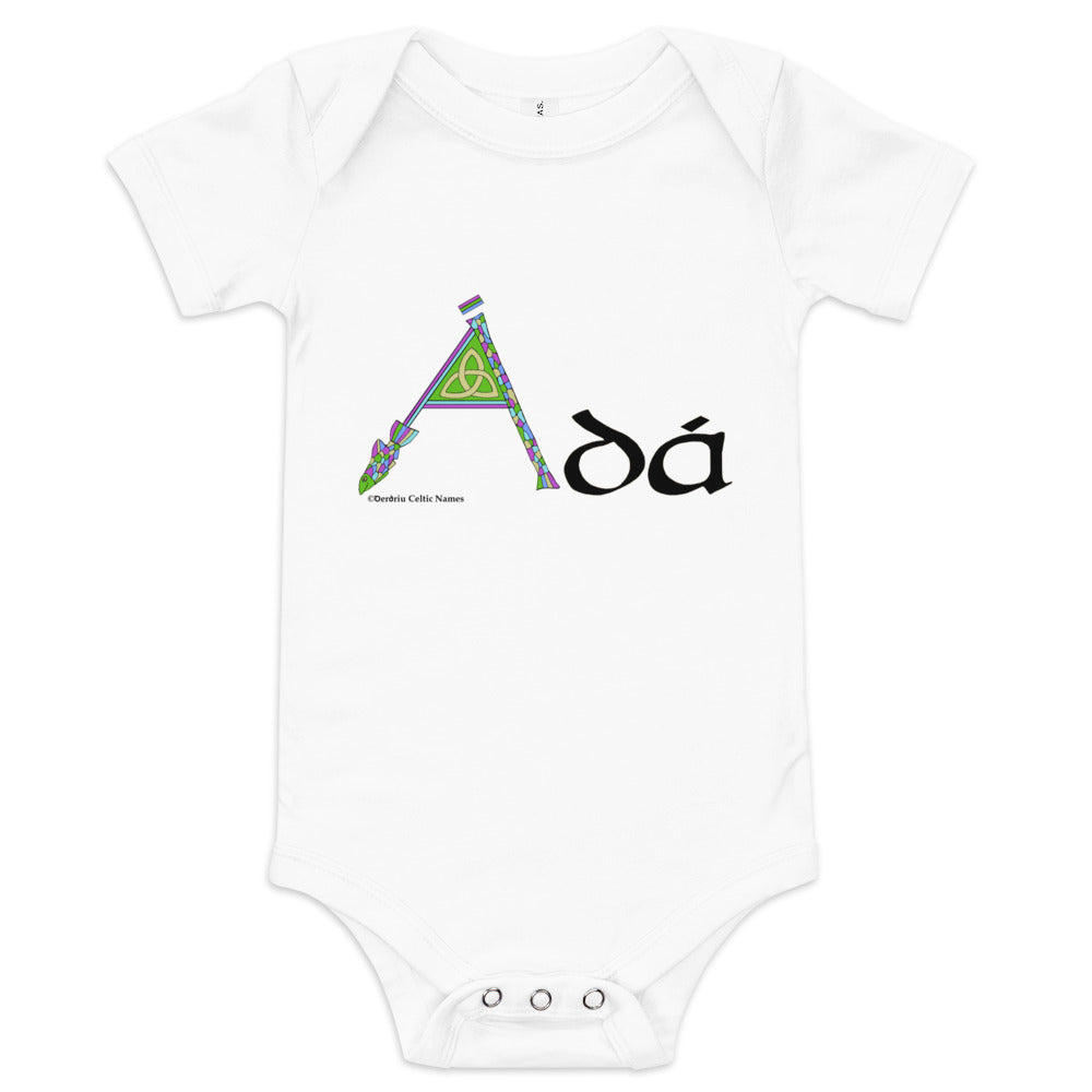 Ádá (Ada) - Personalized baby short sleeve one piece with Irish name Ádá