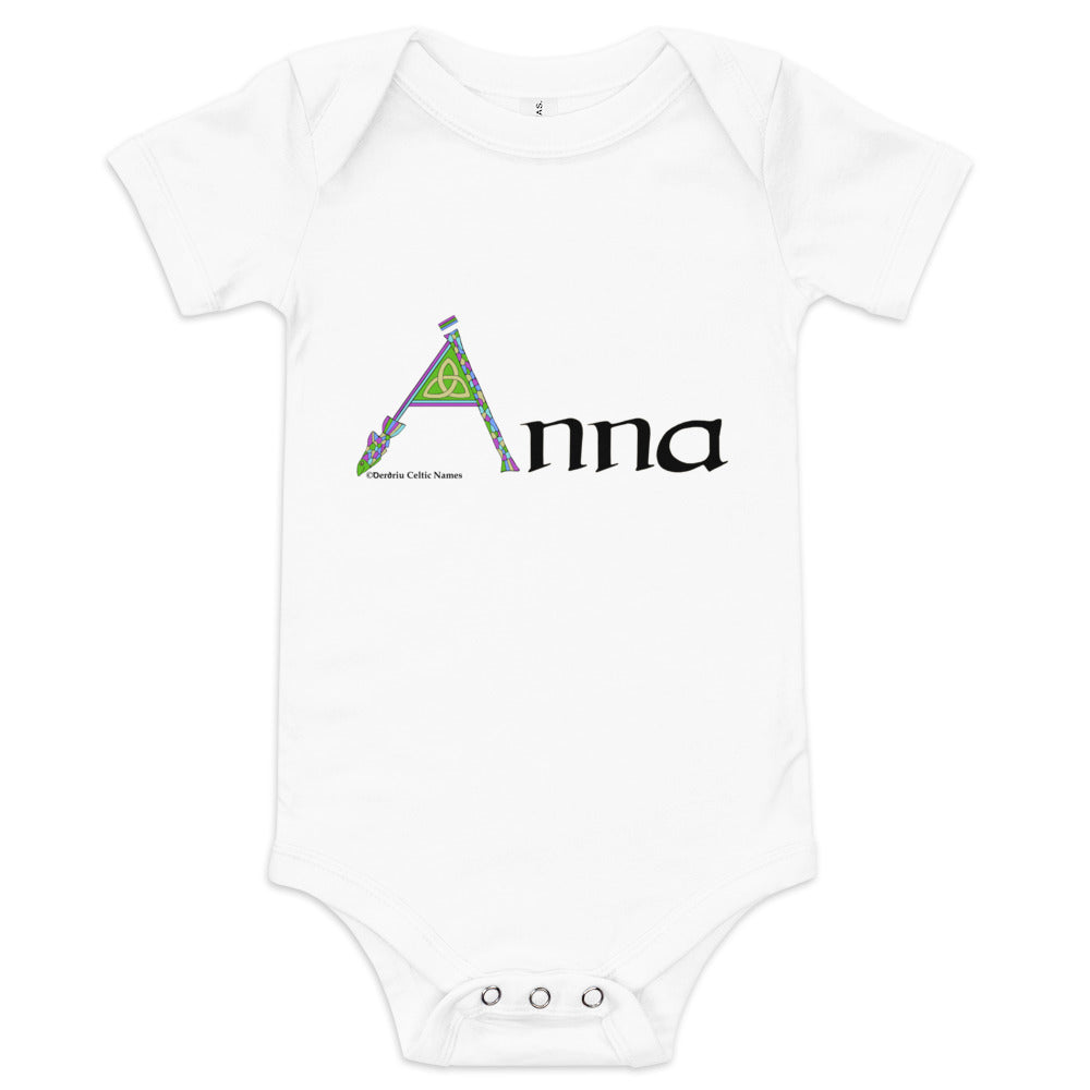 Ánna (Anna) - Personalized baby short sleeve one piece with Irish name Ánna