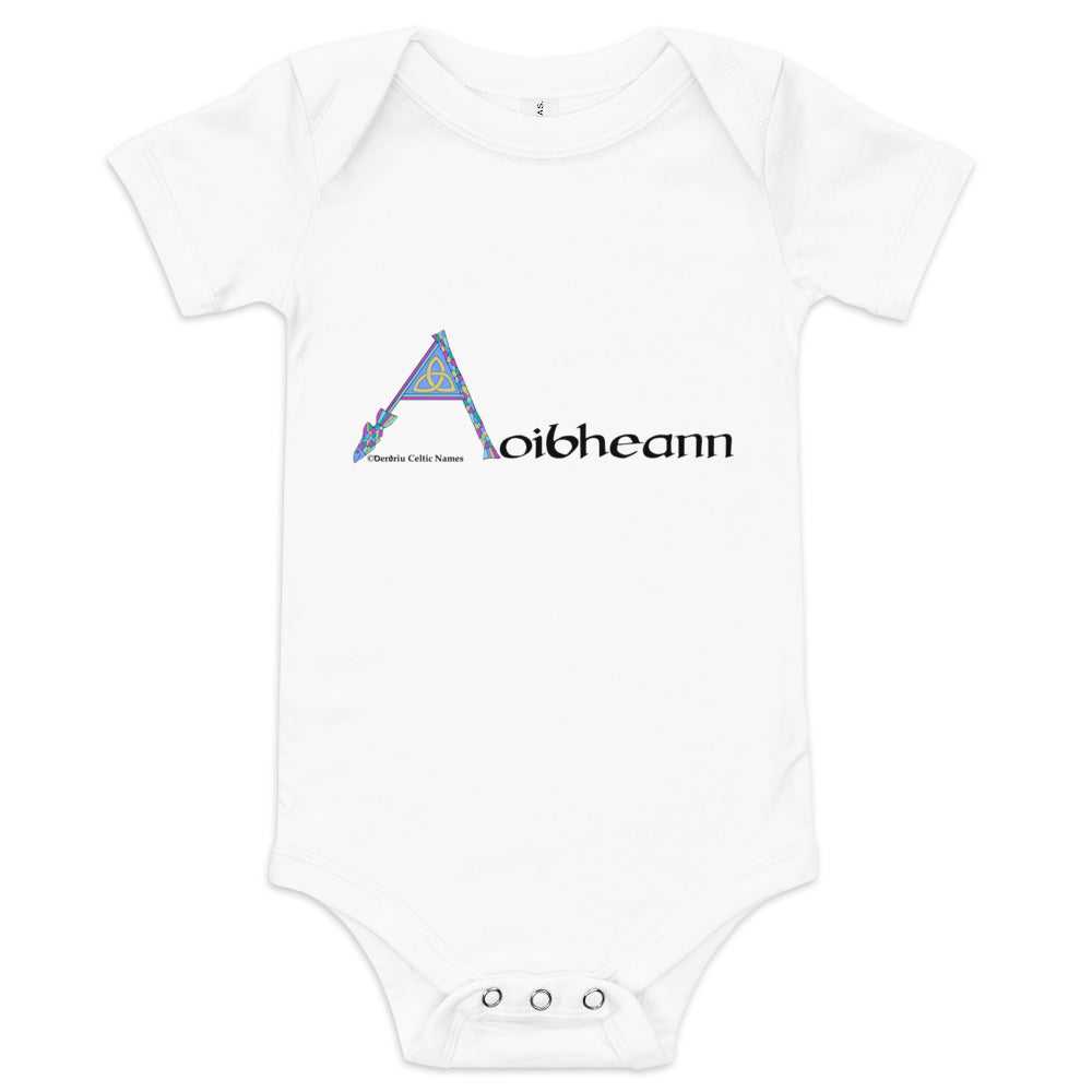 Aoibheann (Yvonne) - Personalized baby short sleeve one piece with Irish name Aoibheann