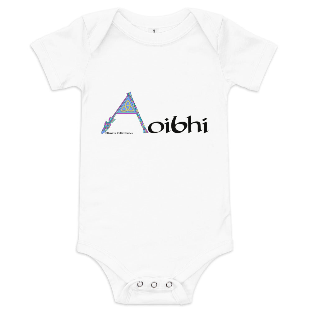 Aoibhí (Eve) - Personalized baby short sleeve one piece with Irish name Aoibhí