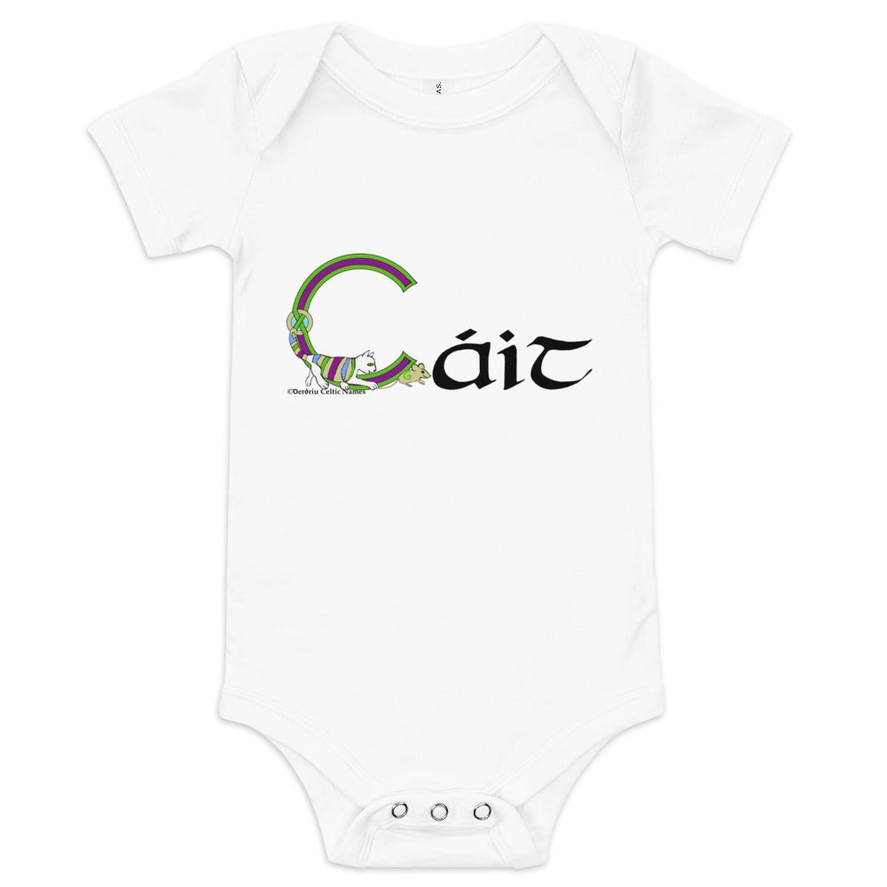 Cáit (Kate) - Personalized baby short sleeve one piece with Irish name Cáit