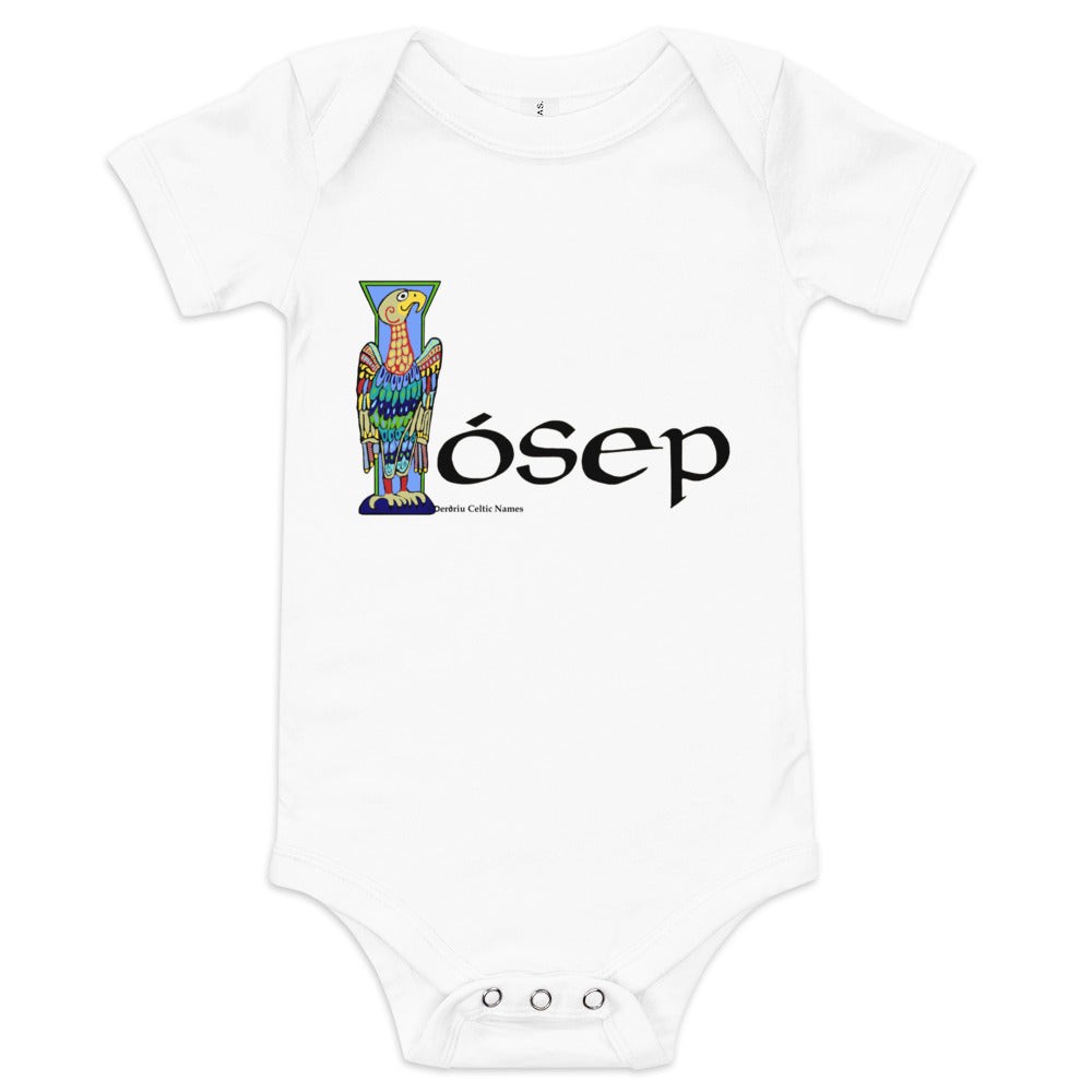 Iósep (Joseph) - Personalized baby short sleeve one piece with Irish name Iósep