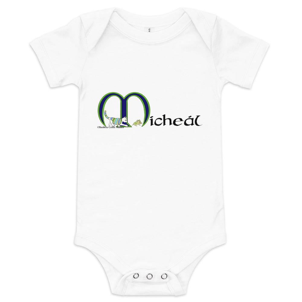 Mícheál (Michael) - Personalized baby short sleeve one piece with Irish name Mícheál