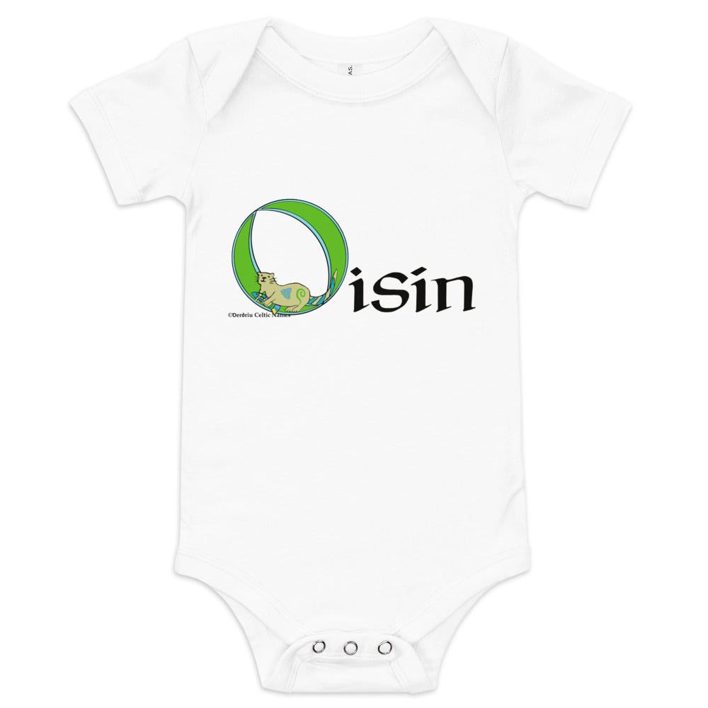 Oisín (Oisin) - Personalized baby short sleeve one piece with Irish name Oisín