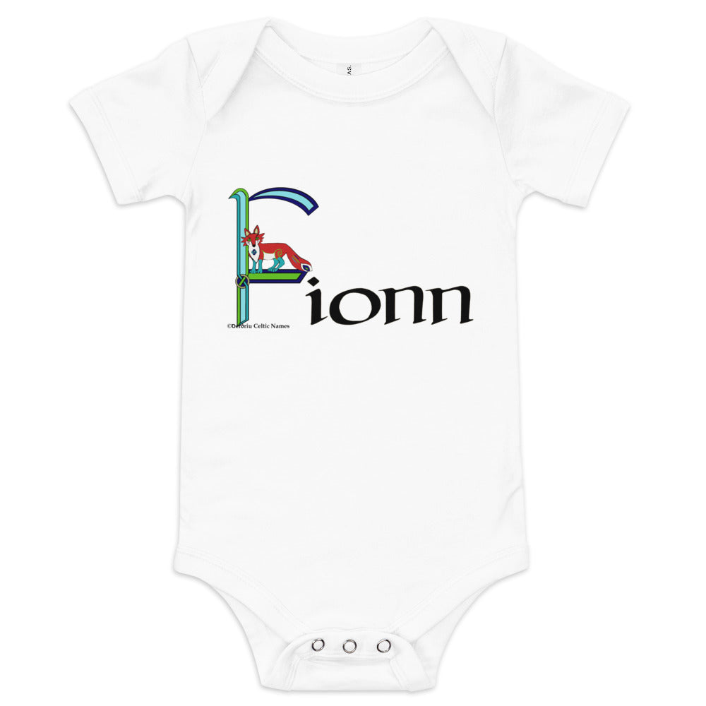 Fionn (Finn)- Personalized baby short sleeve one piece with Irish name Fionn