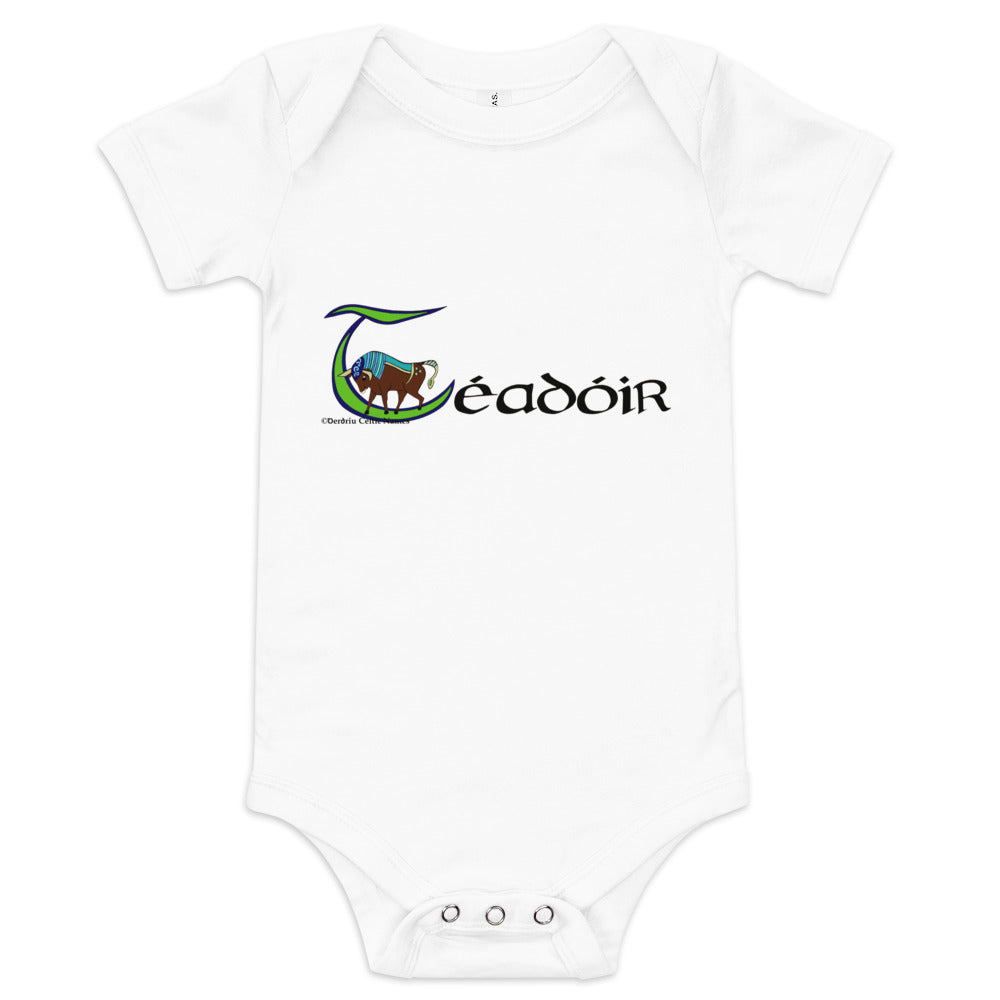 Téadóir (Theodore) - Personalized baby short sleeve one piece with Irish name Téadóir