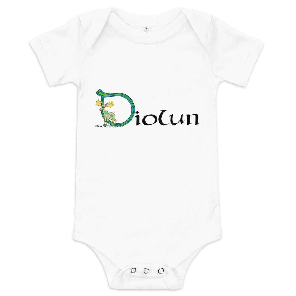 Diolun (Dylan) - Personalized baby short sleeve one piece with Irish name Diolun