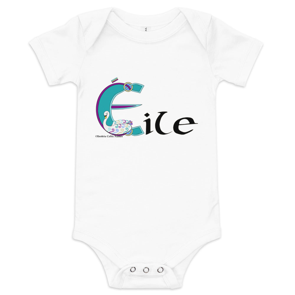 Éile (Ella) - Personalized baby short sleeve one piece with Irish name Éile