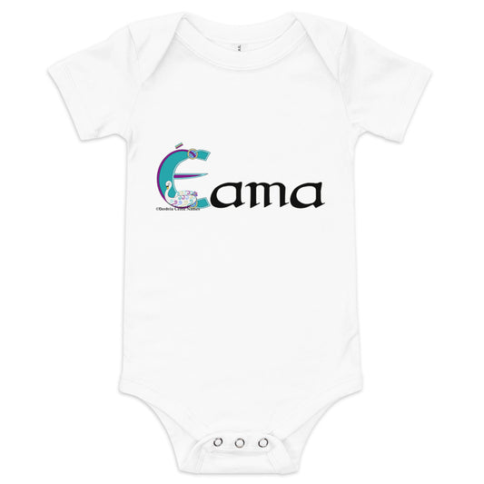 Éama (Emma) - Personalized baby short sleeve one piece with Irish name Éama