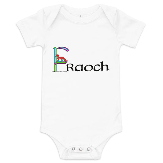 Fraoch (Freya) - Personalized baby short sleeve one piece with Irish name Fraoch