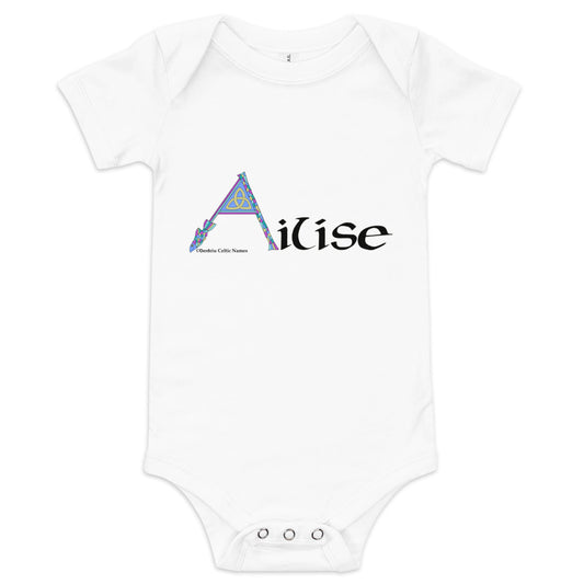 Ailíse (Alice) - Personalized baby short sleeve one piece with Irish name Ailíse