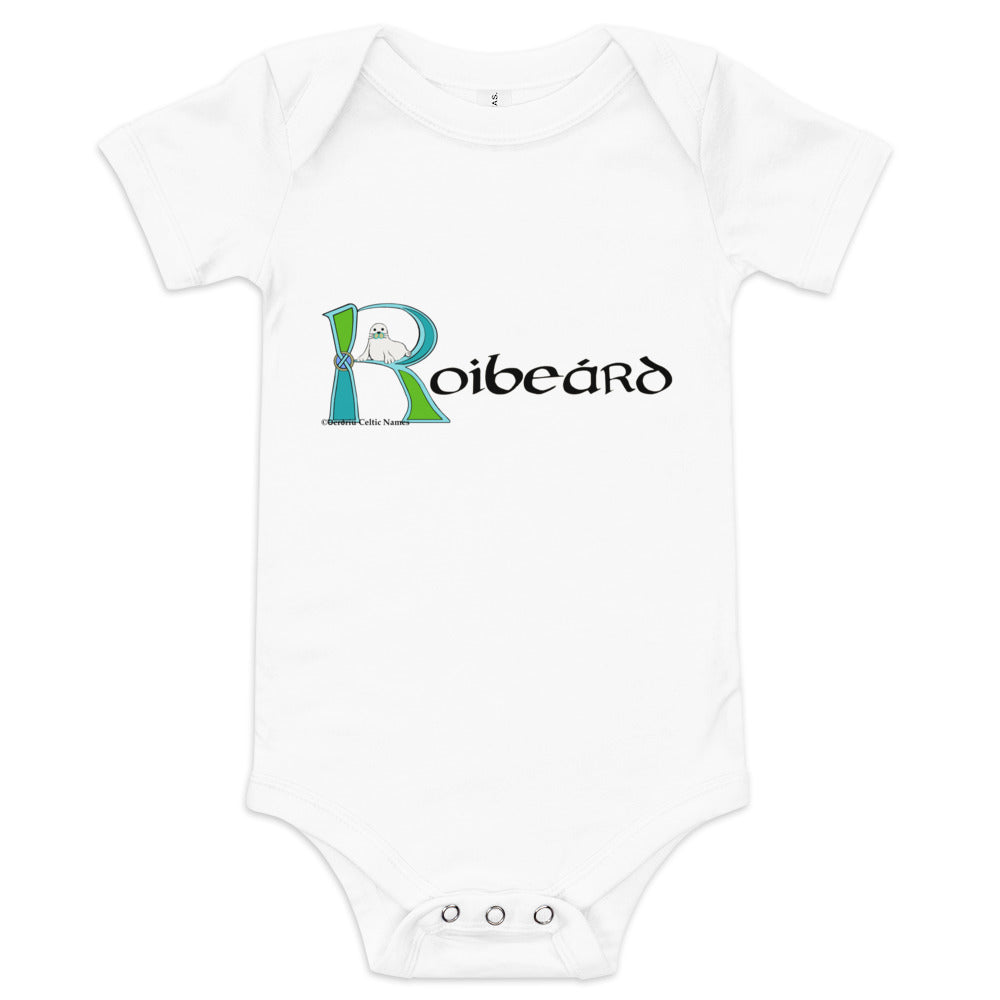 Roibeárd (Robert) - Personalized baby short sleeve one piece with Irish name Roibeárd