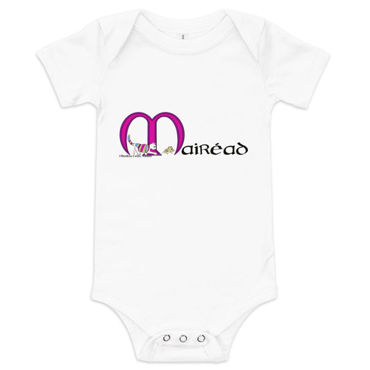 Mairéad (Megan) - Personalized baby short sleeve one piece with Irish name Mairéad