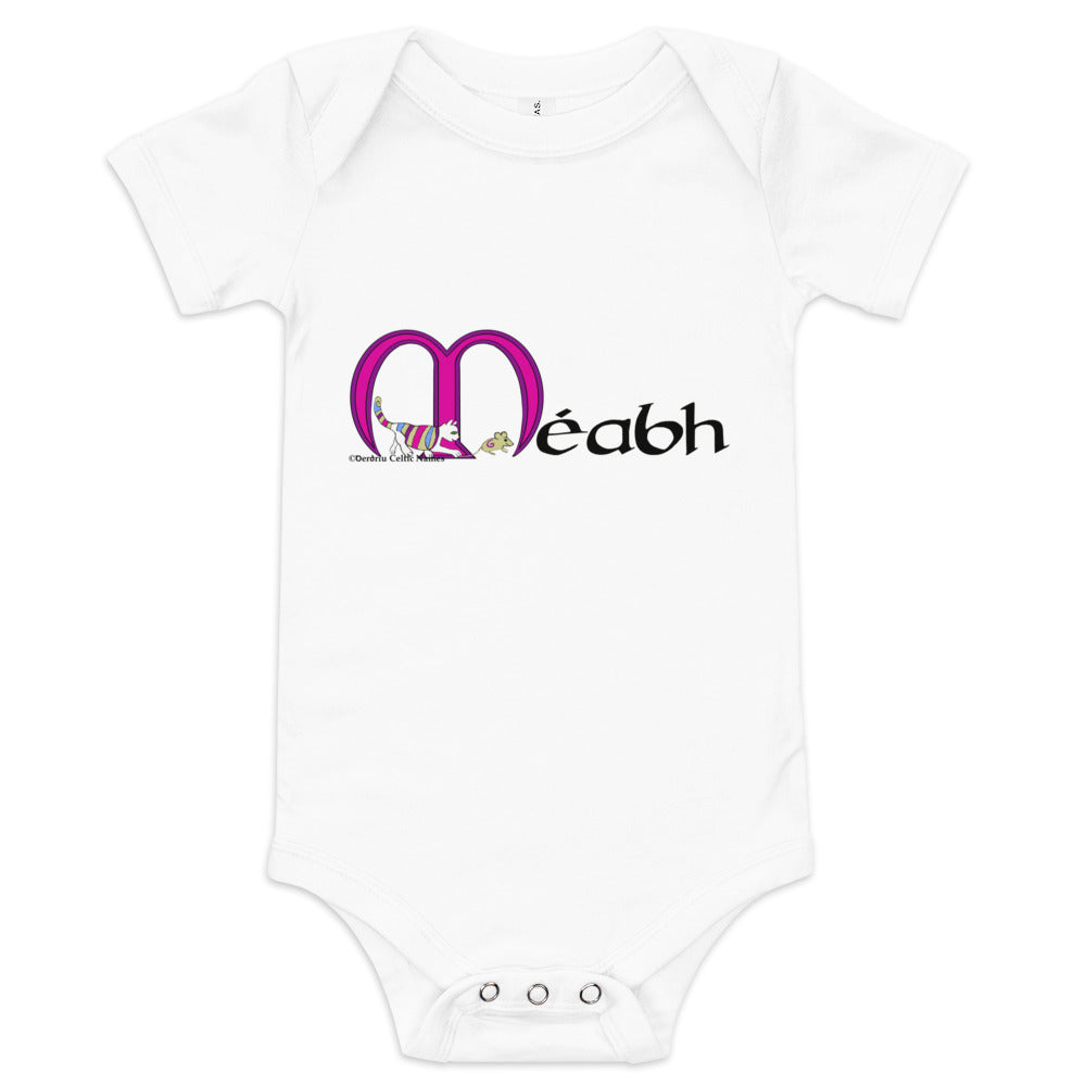 Méabh (Maeve) - Personalized baby short sleeve one piece with Irish name Méabh