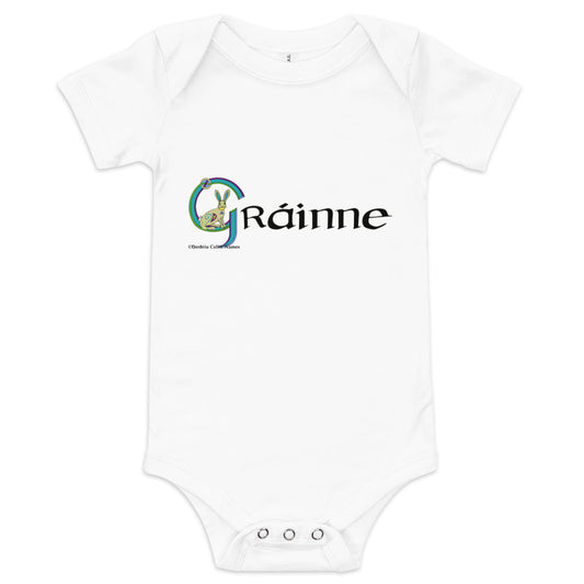 Gráinne (Grace) - Personalized baby short sleeve one piece with Irish name Gráinne