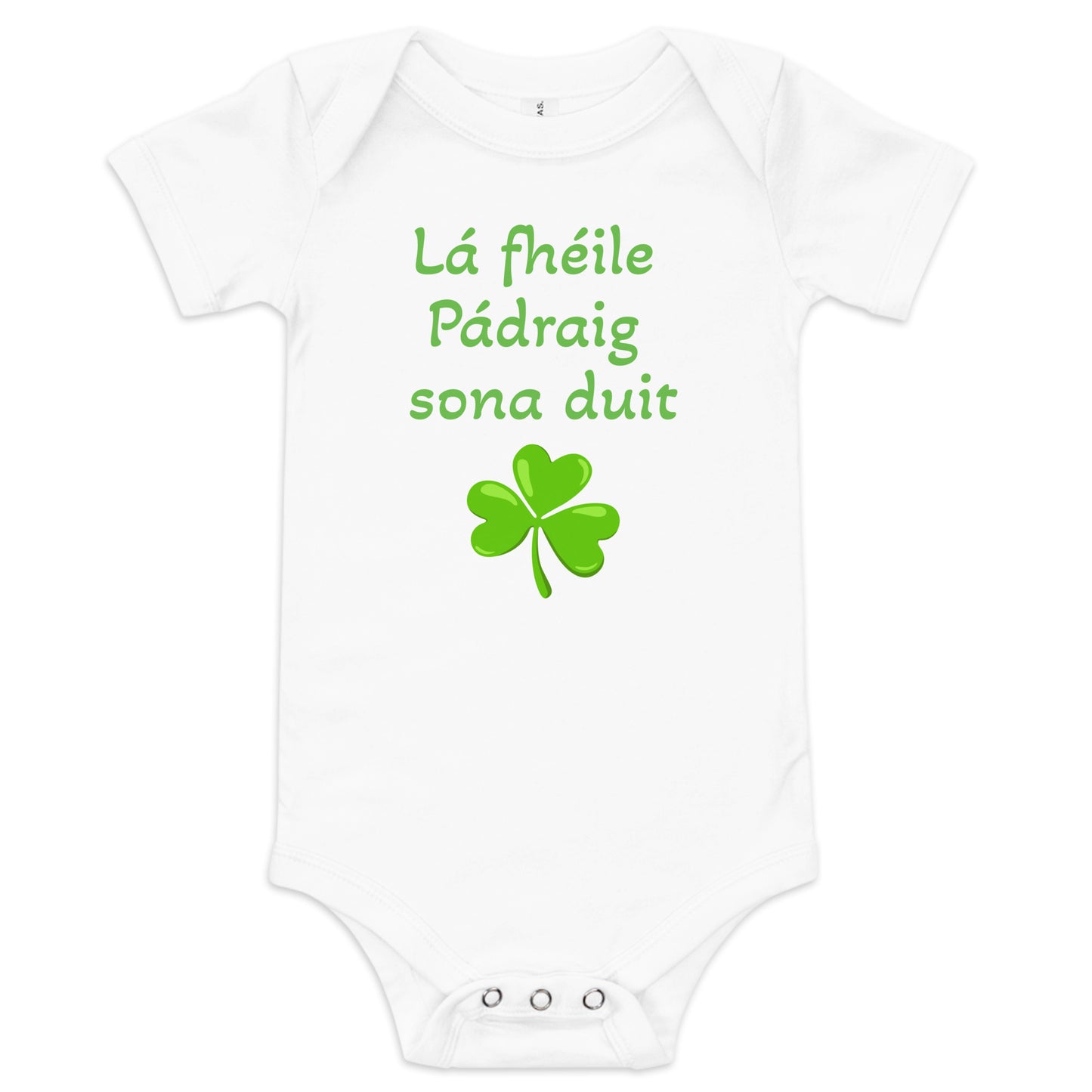 Lá fhéile Pádraig sona duit (Happy St Patrick's Day) Irish Language Baby Short Sleeve One Piece (Free Shipping)