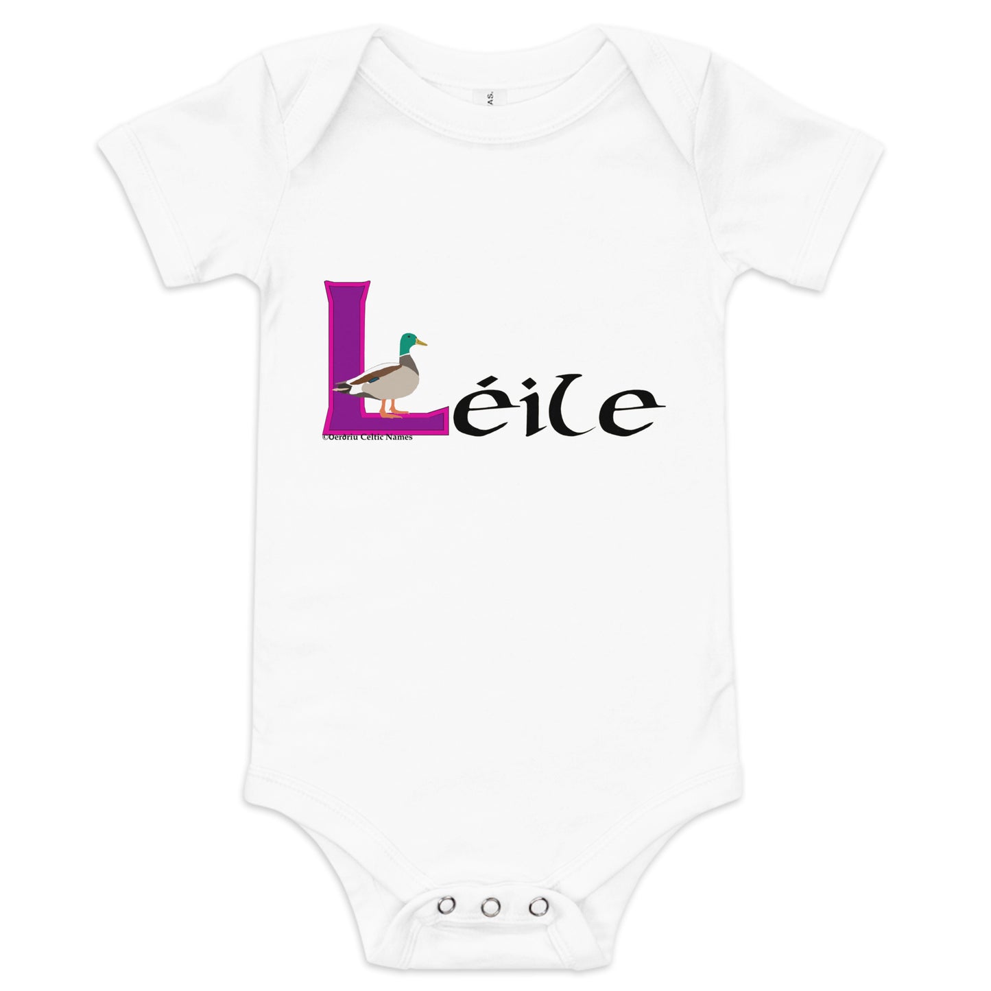 Léile (Layla) - Personalized baby short sleeve one piece with Irish name Léile