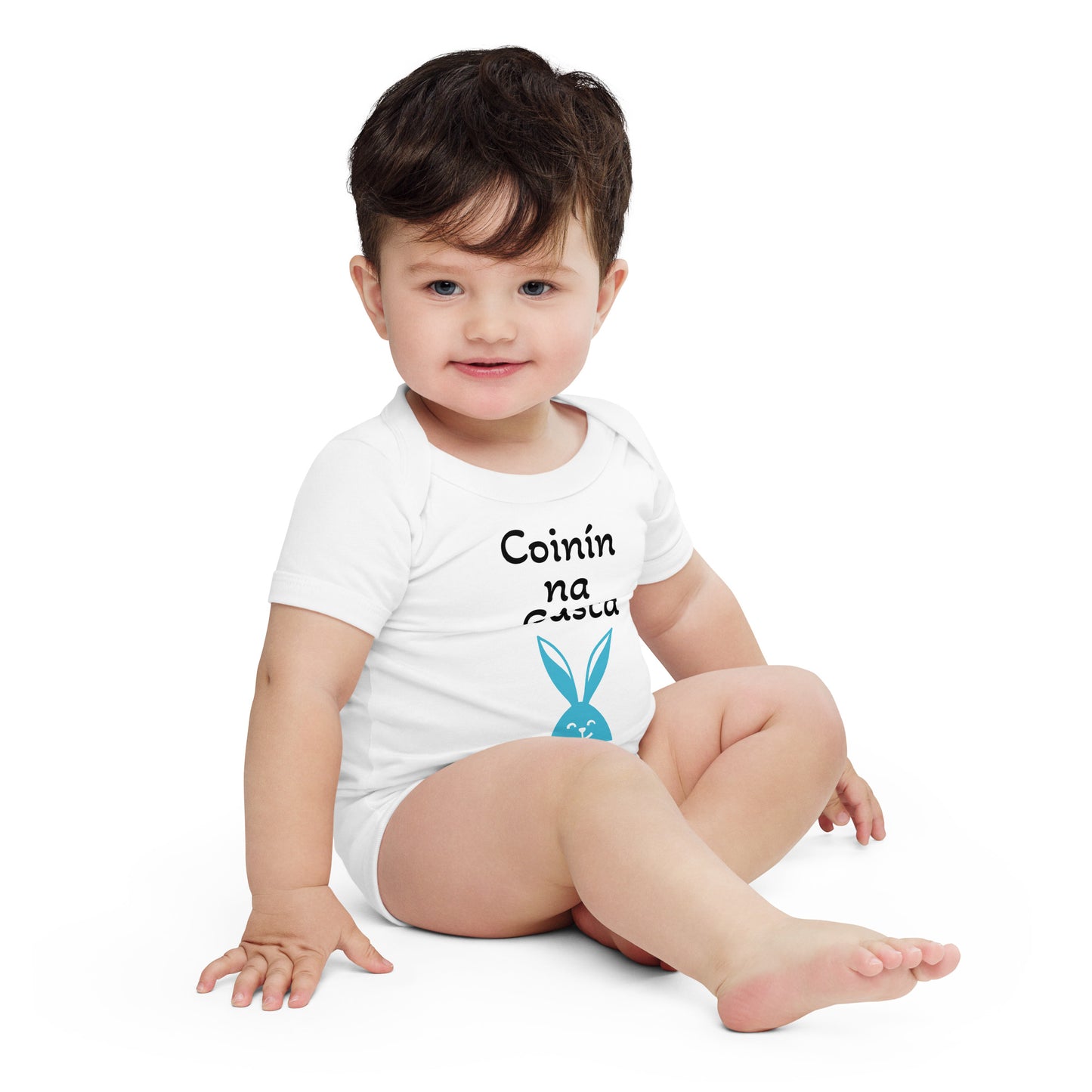 Coinín na Cásca (Easter Bunny) - Irish Language Easter Baby Short Sleeve One Piece