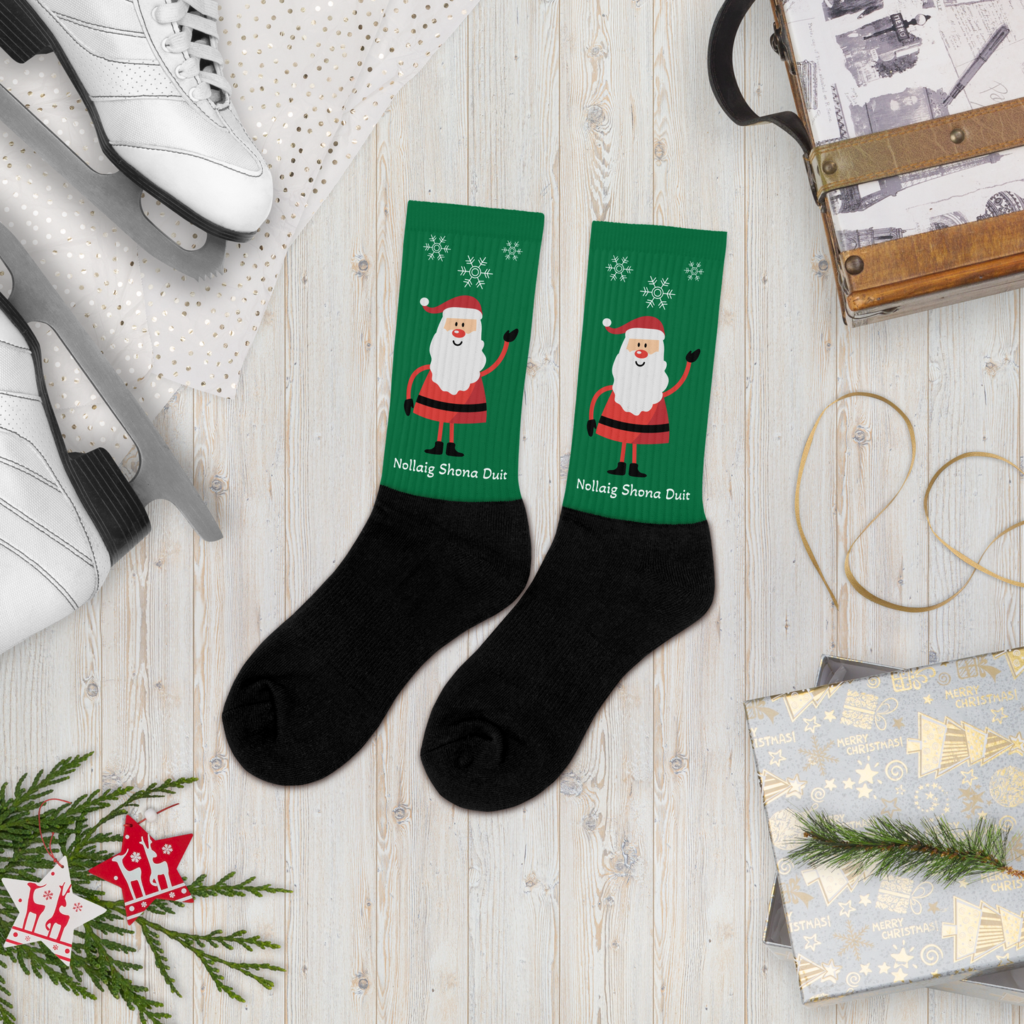 Nollaig Shona Duit (Happy Christmas) Irish Language Socks