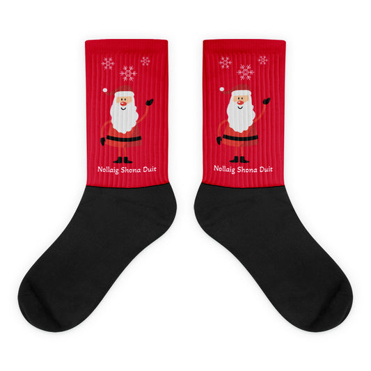 Nollaig Shona Duit (Happy Christmas) Irish Language Socks (Free Shipping)