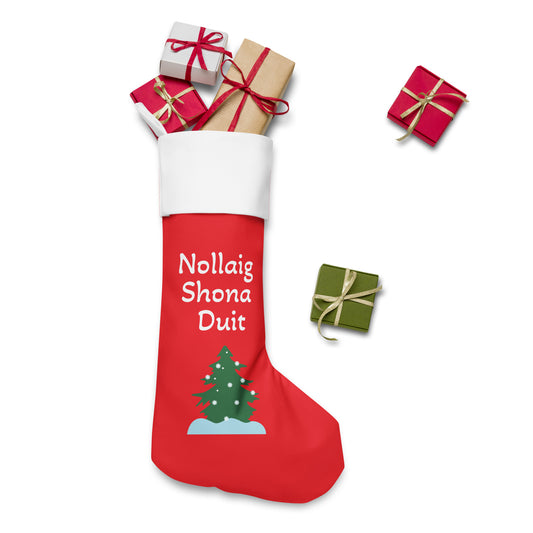 Nollaig Shona Duit (Happy Christmas) Irish language Christmas stocking (Free Shipping)