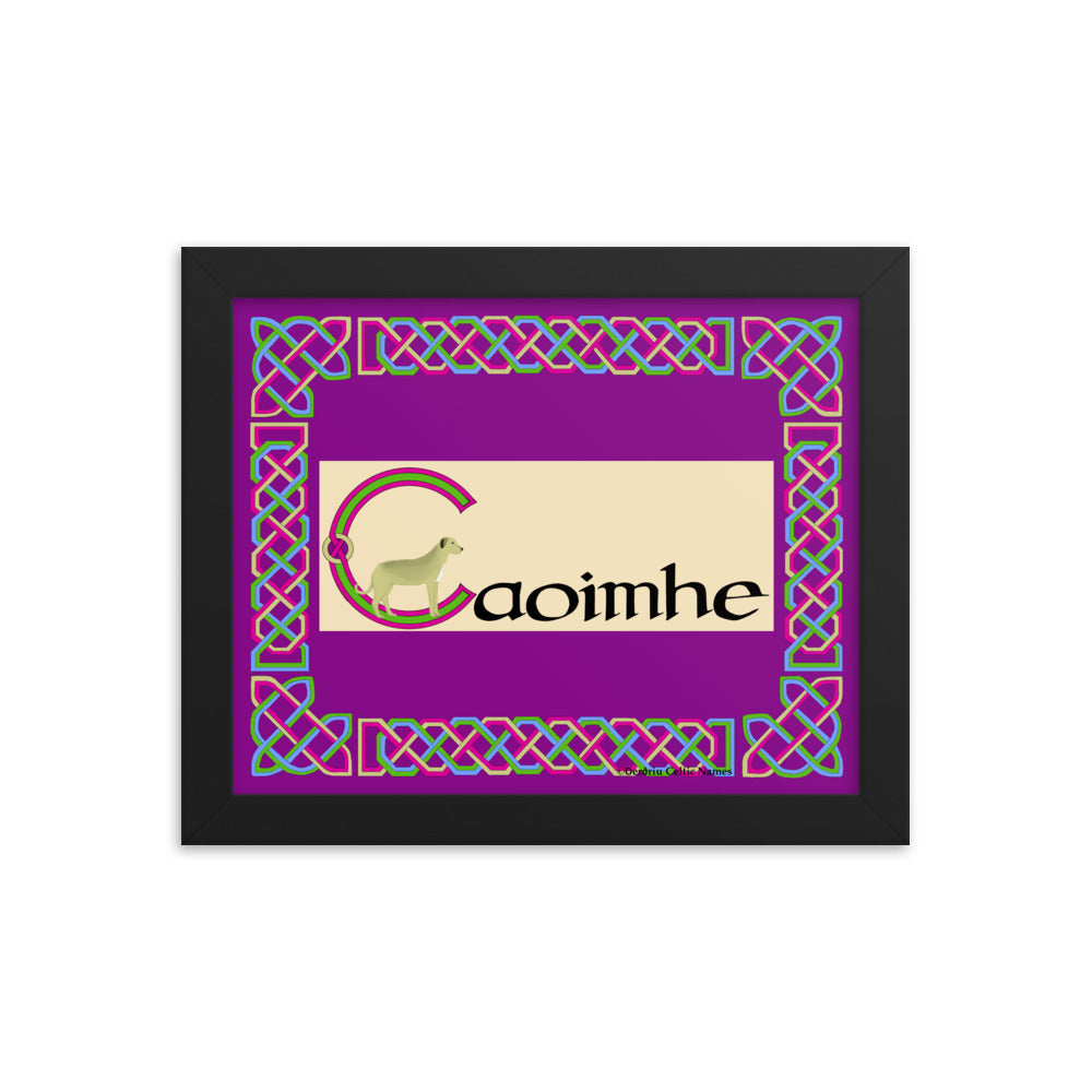 Caoimhe (Keeva) - Personalized framed poster with Irish name Caoimhe