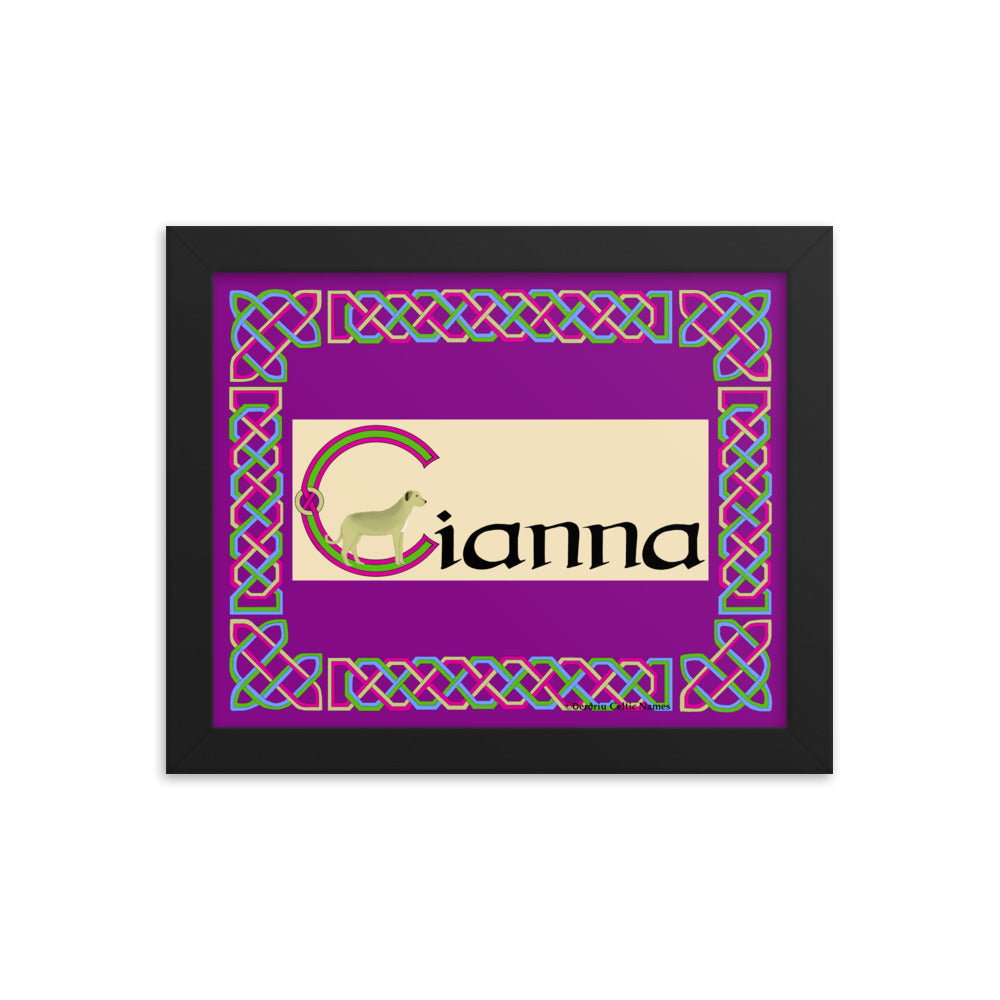 Cianna (Sienna) - Personalized framed poster with Irish name Cianna