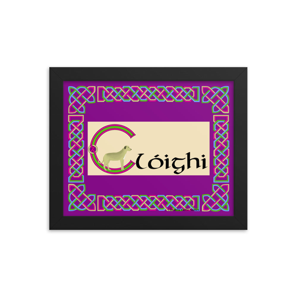 Clóighi (Chloe) - Personalized framed poster with Irish name Clóighi