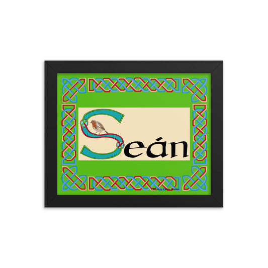 Seán (Jack) - Personalized framed poster with Irish name Seán