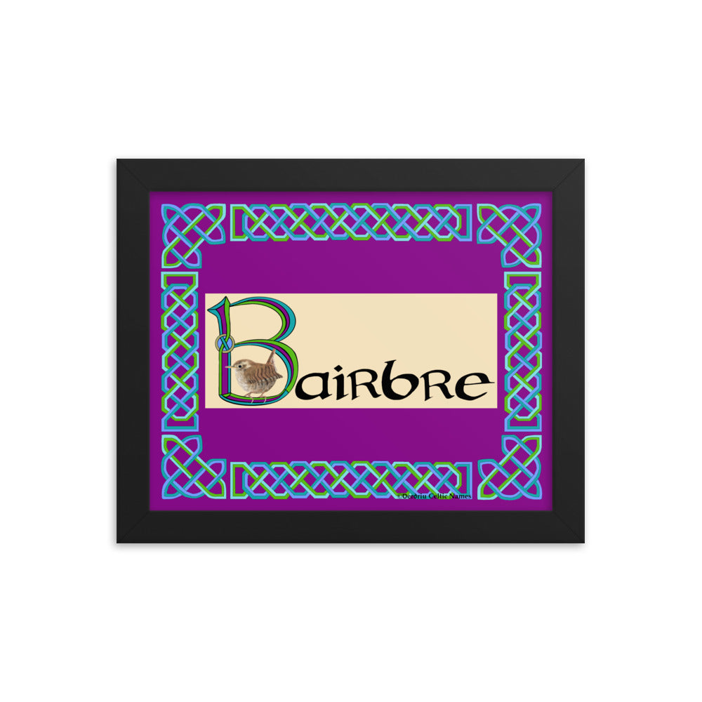 Bairbre (Barbara) - Personalized framed poster with Irish name Bairbre