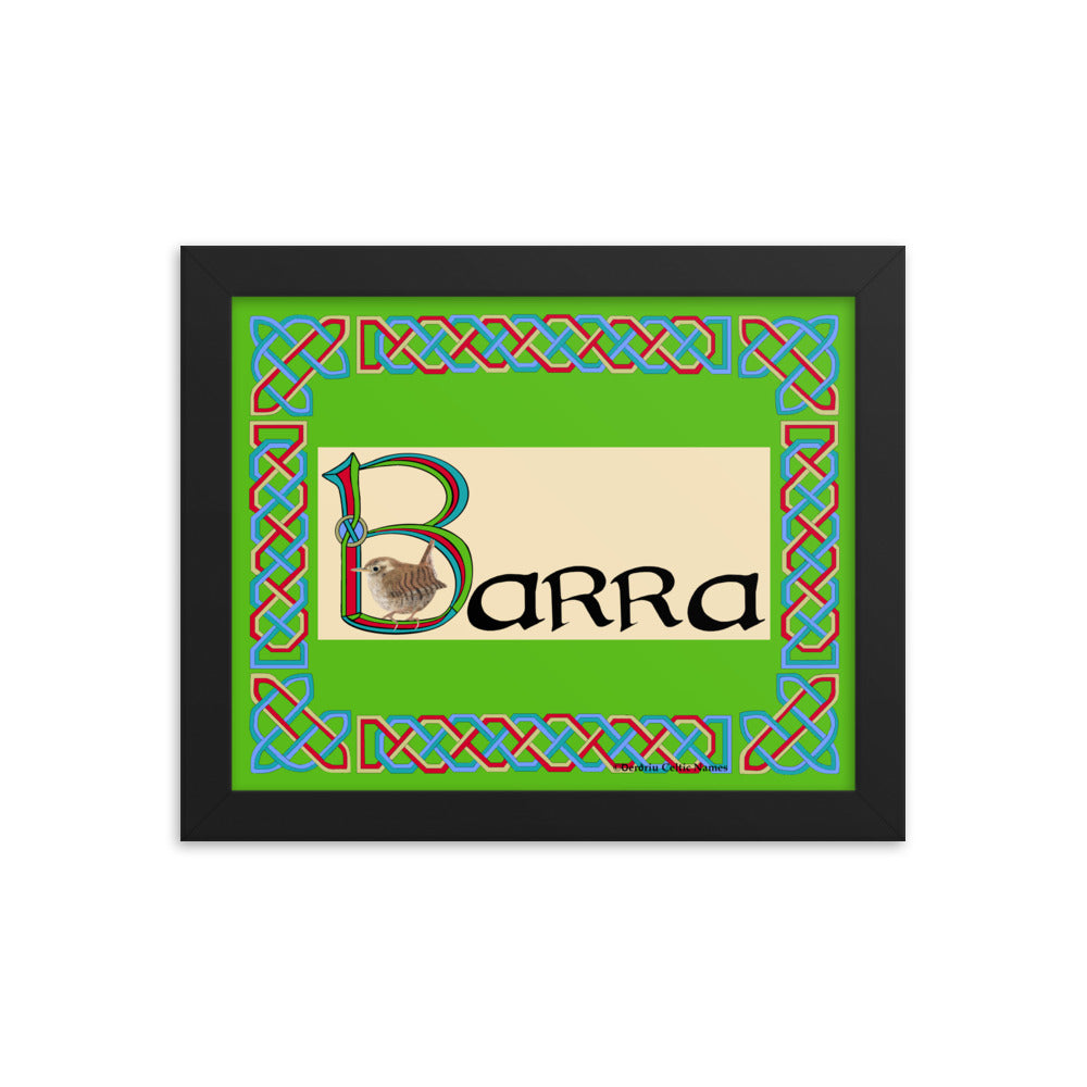 Barra (Barry) - Personalized framed poster with Irish name Barra