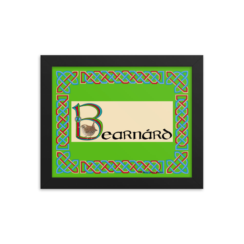 Bearnárd (Bernard) - Personalized framed poster with Irish name Bearnárd