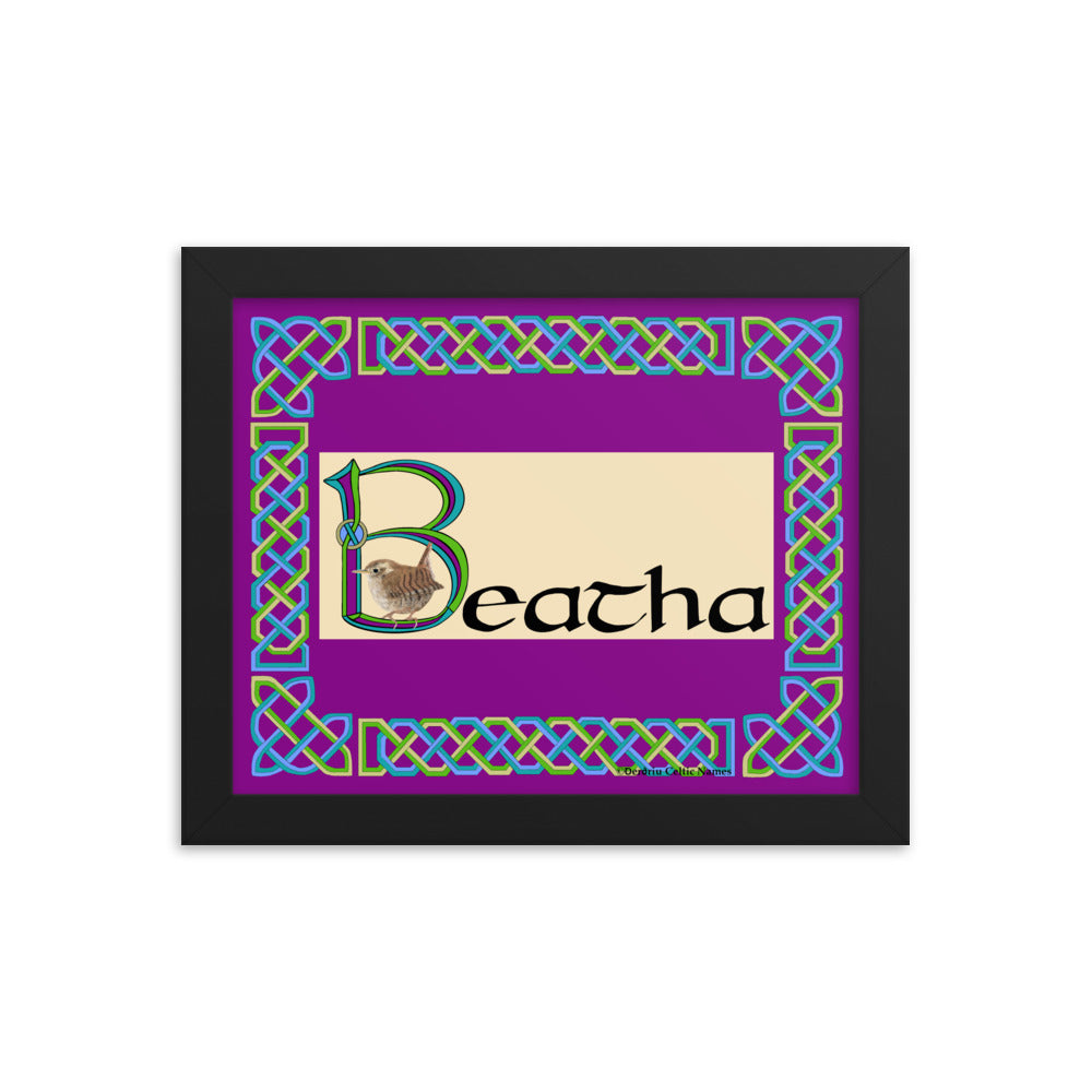 Beatha (Zoe) - Personalized framed poster with Irish name Beatha