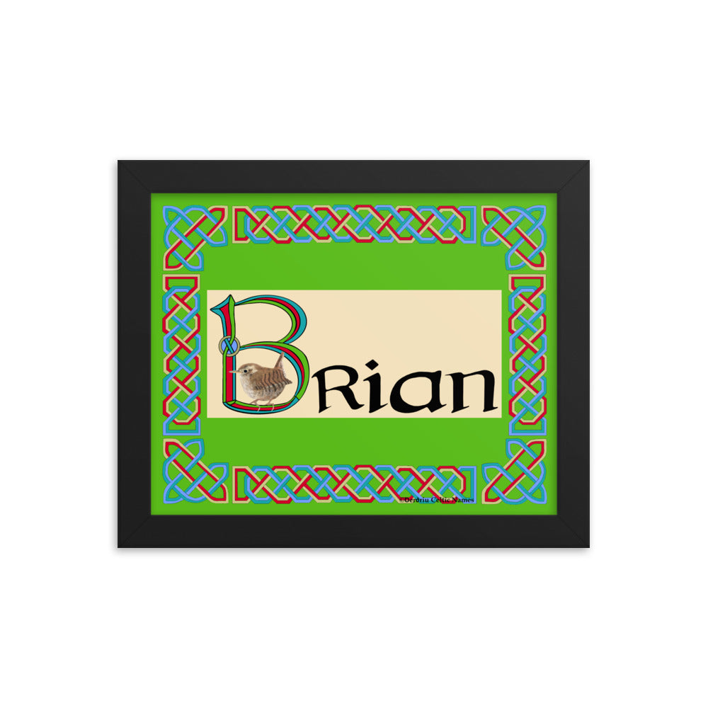 Brian - Personalized framed poster with Irish name Brian