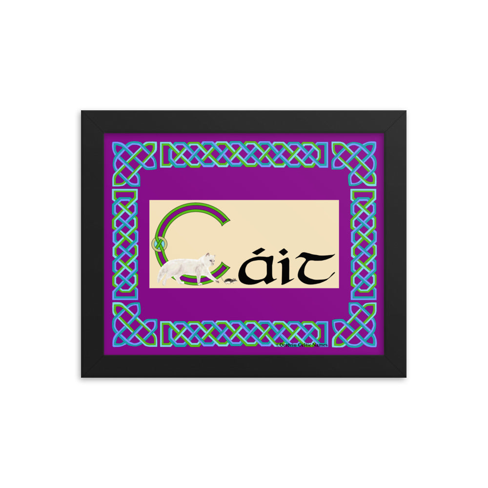 Cáit (Kate) - Personalized framed poster with Irish name Cáit