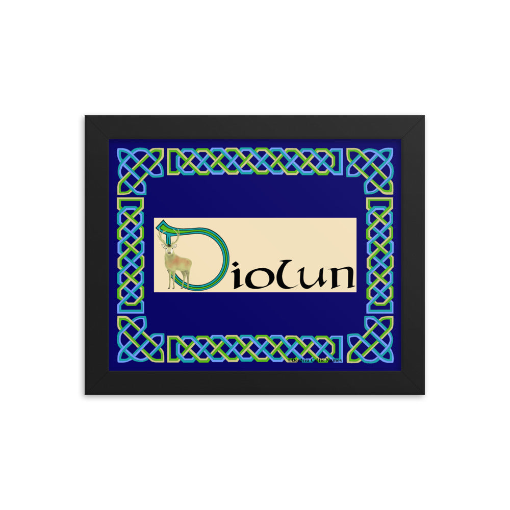 Diolun (Dylan) - Personalized framed poster with Irish name Diolun