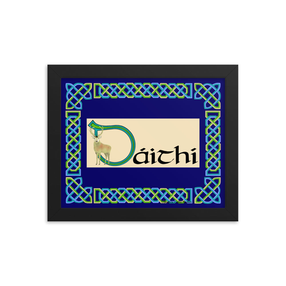 Dáithí (David) - Personalized framed poster with Irish name Dáithí