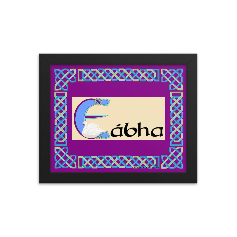 Eábha (Ava) - Personalized framed poster with Irish name Eábha