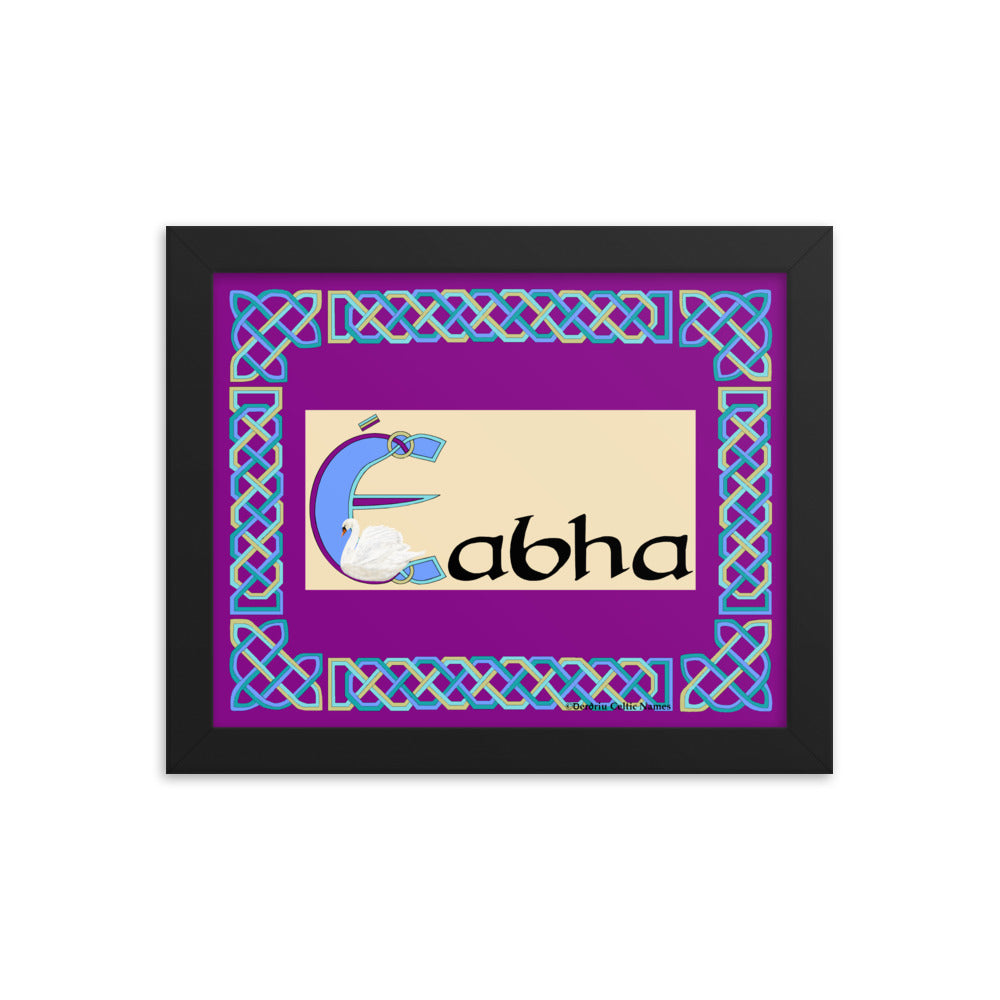 Éabha (Eva) - Personalized framed poster with Irish name Éabha