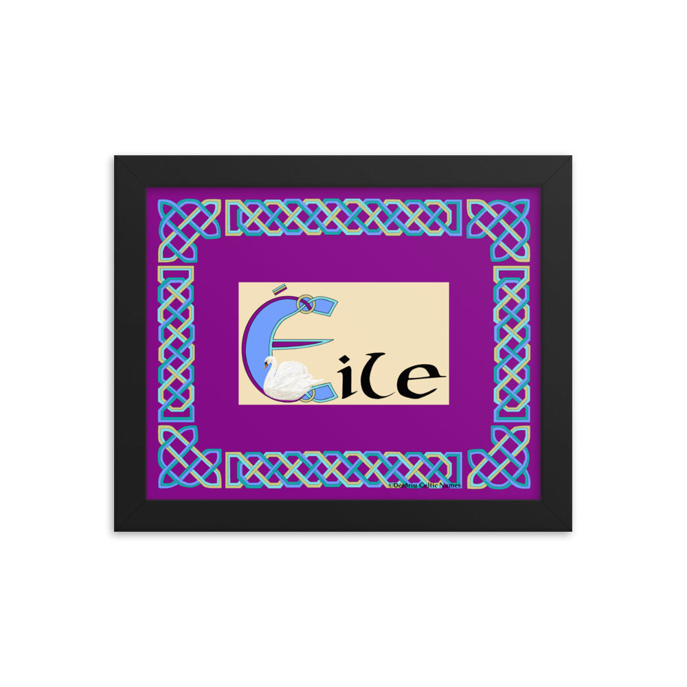 Éile (Ella) - Personalized framed poster with Irish name Éile